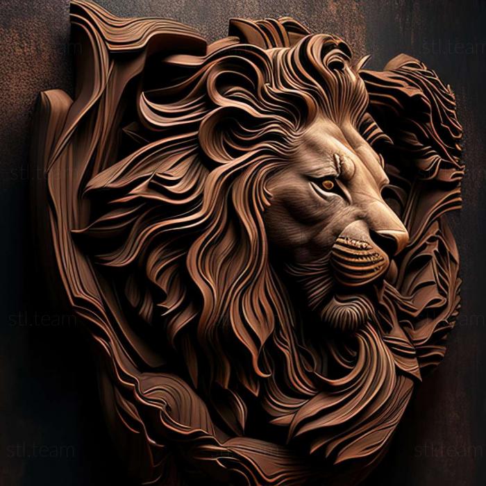 Animals lion head